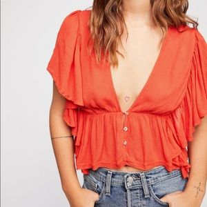 SOLD LOCAL Free People Valentina Top in red/orange